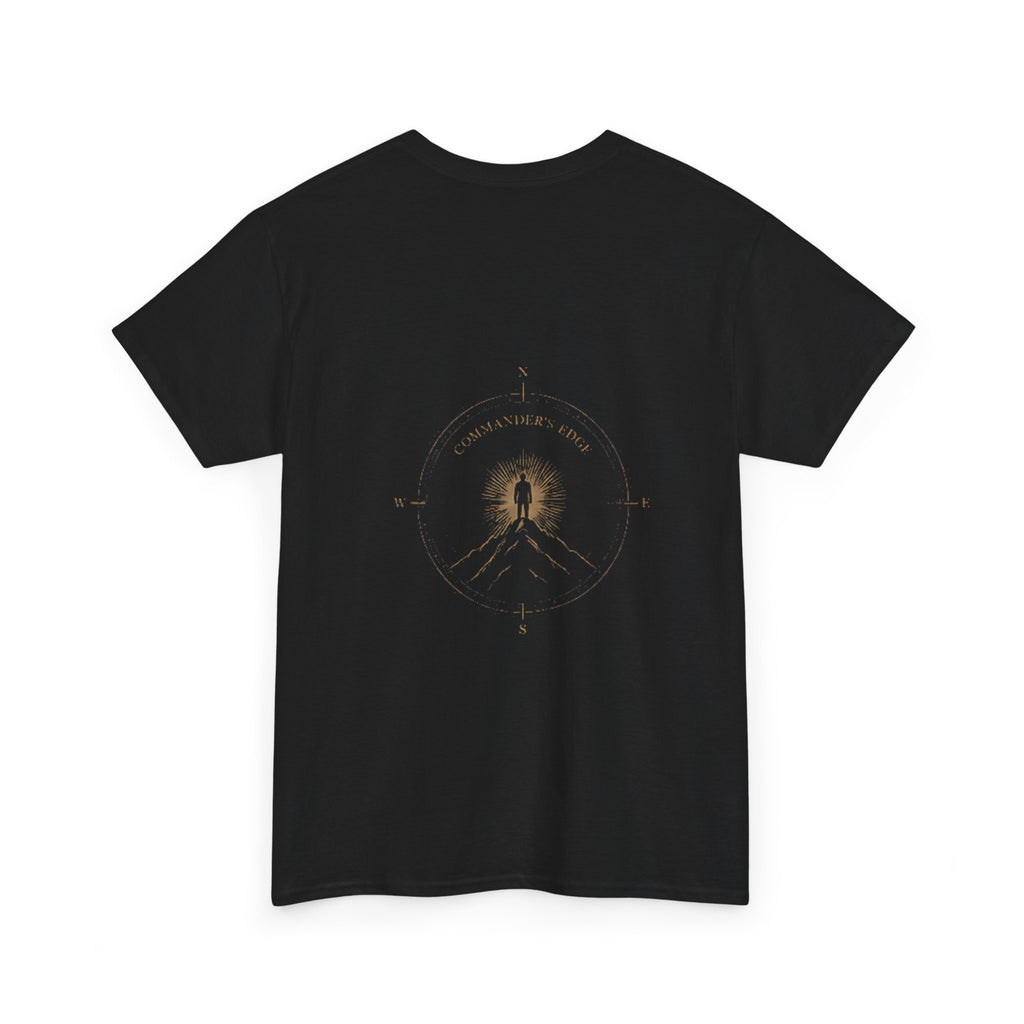 "The Commander's Edge™ Tee — Compass Crest Back Design"