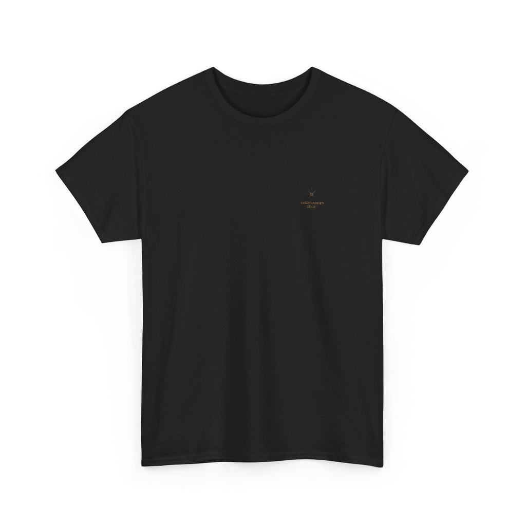 "The Commander's Edge™ Tee — Compass Crest Back Design"