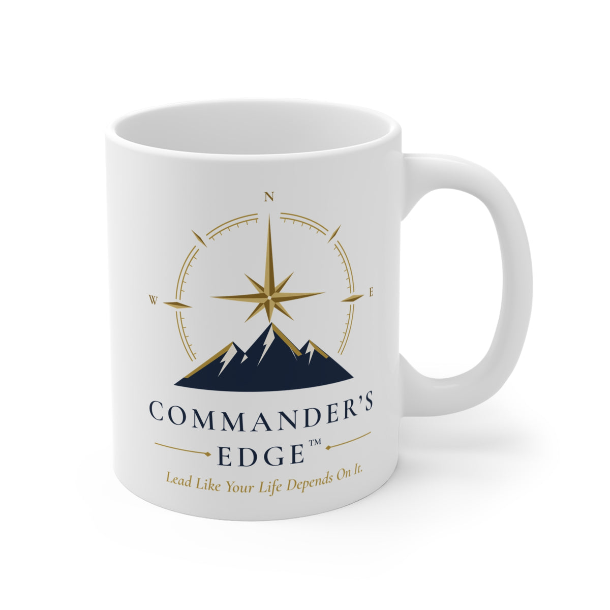 Commander's Edge Coffee Mug | 11 oz White Ceramic