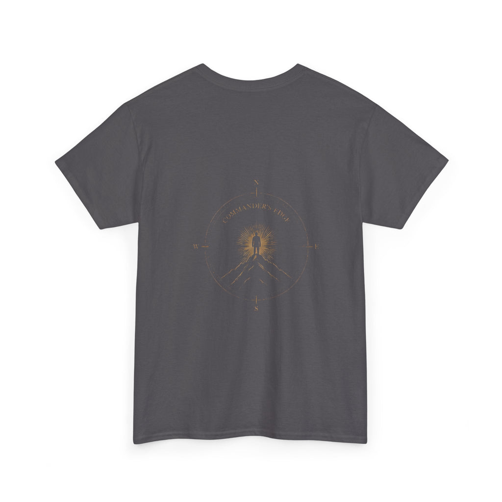 "The Commander's Edge™ Tee — Compass Crest Back Design"