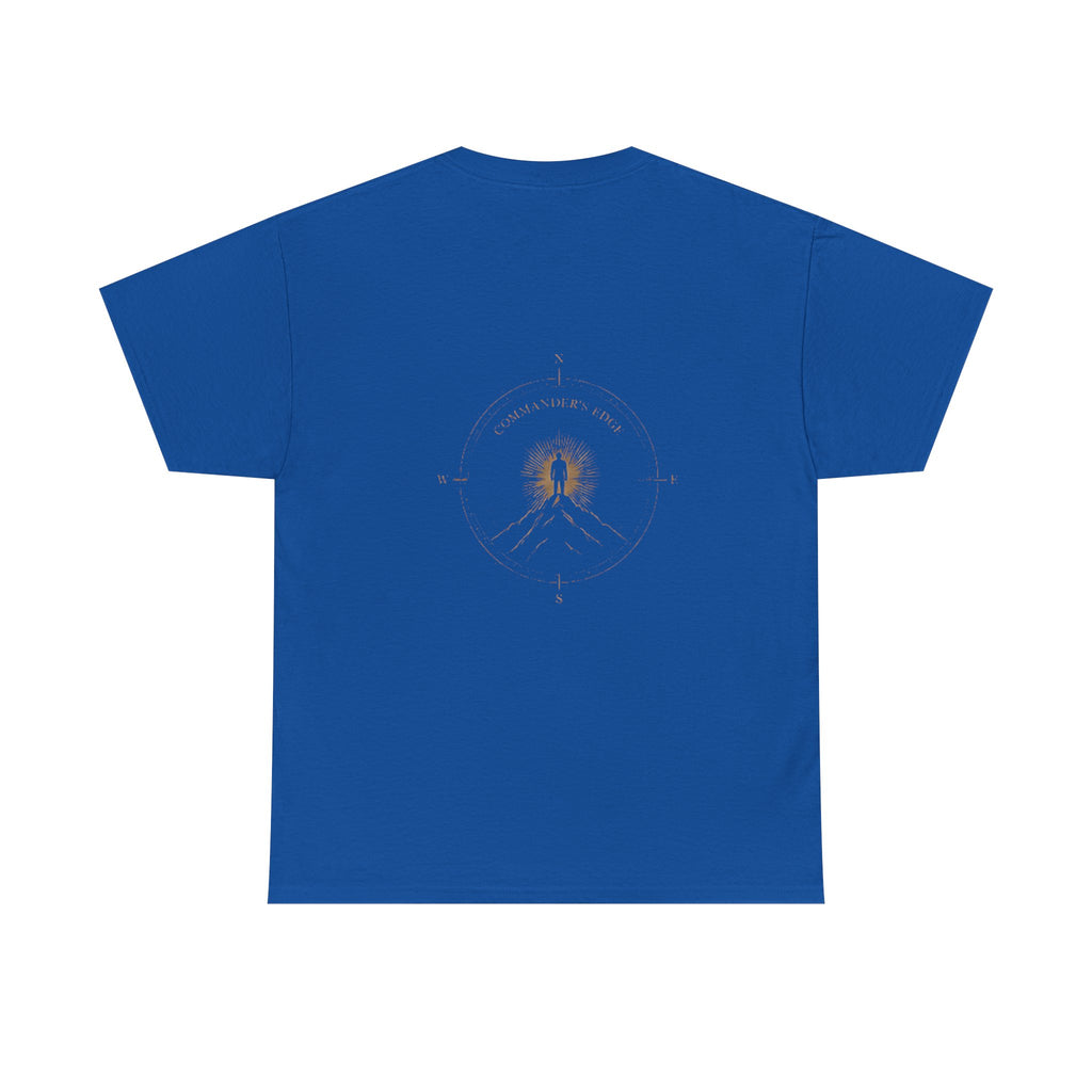 "The Commander's Edge™ Tee — Compass Crest Back Design"