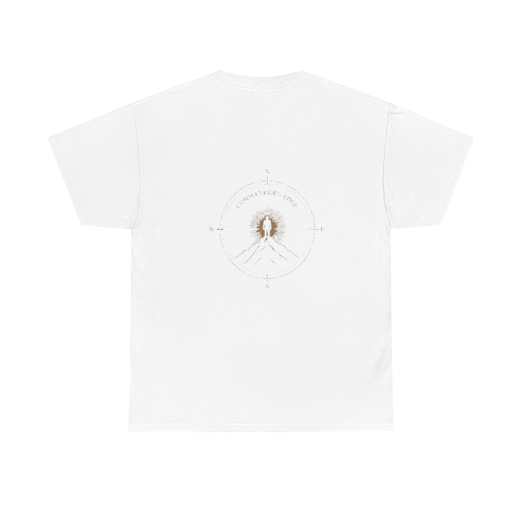 "The Commander's Edge™ Tee — Compass Crest Back Design"
