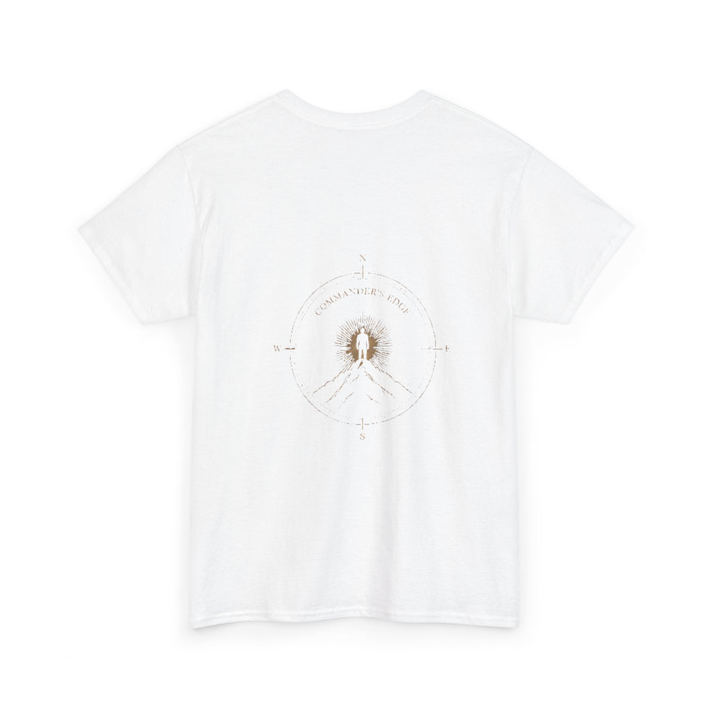"The Commander's Edge™ Tee — Compass Crest Back Design"