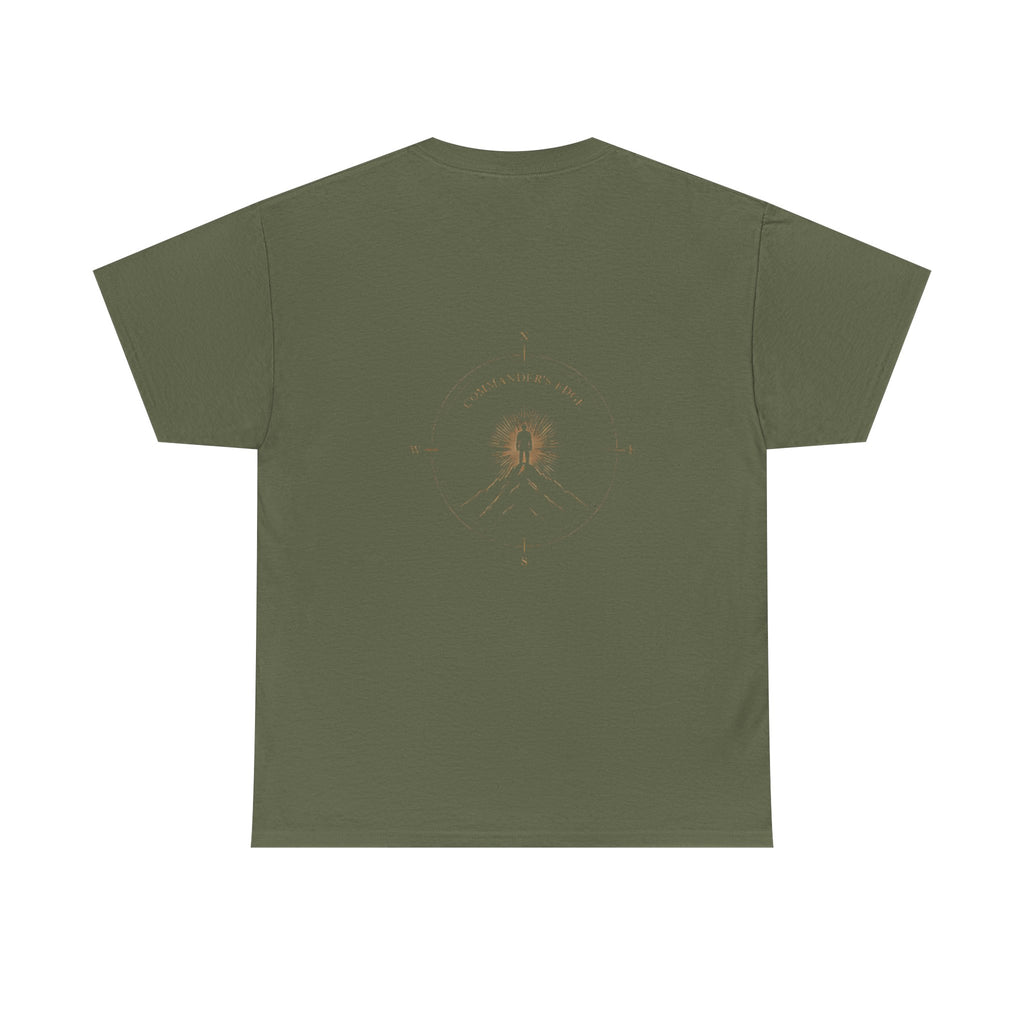 "The Commander's Edge™ Tee — Compass Crest Back Design"